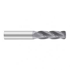 7/16 Dia. x 6 Overall Length 4-Flute .120 C/R Solid Carbide SE End Mill-Round Shank-Center Cut-TiAlN - First Tool & Supply