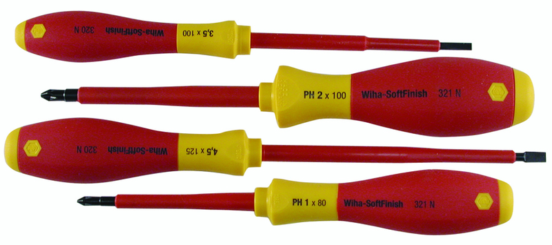 Insulated Slotted Screwdriver 3.5 & 4.5mm & Phillips # 1 & # 2. 4 Piece Set - First Tool & Supply