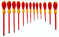 Insulated Slotted Screwdriver 2.0; 2.5; 3.0; 3.5; 4.5; 5.5; 6.5; 8.0; 10.0mm & Phillips # 0; 1; 2; 3. 13 Piece Set - First Tool & Supply