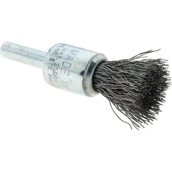 Tru-Maxx - 1/2" Brush Diam, Crimped, Flared End Brush - 1/4" Diam Steel Shank, 25,000 Max RPM - First Tool & Supply