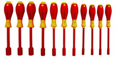 Insulated Nut Driver Inch Set Includes: 5/32" - 5/8". 11 Pieces - First Tool & Supply