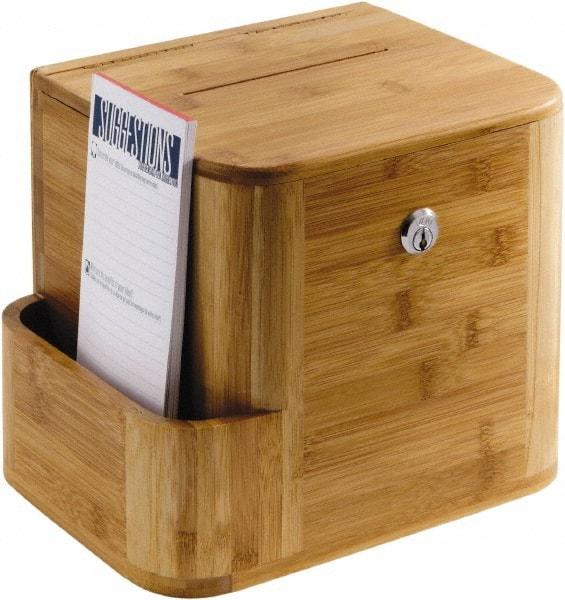 Safco - 10" Wide x 8" Deep x 14" High, Suggestion Box - Natural - First Tool & Supply