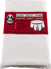 Tablemate Products - Table Set Round Table Cover, Plastic, 84" Diam, White, 6/Pack - First Tool & Supply