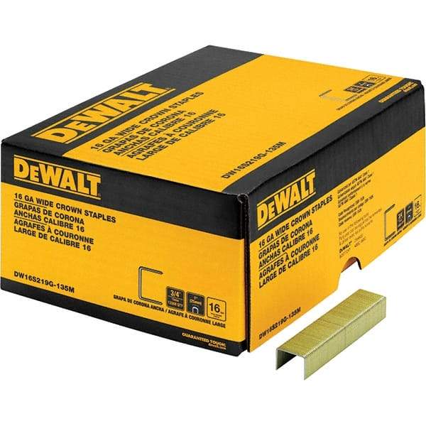 DeWALT - 1" Long x 1/16" Wide, 16 Gauge Crowned Construction Staple - Steel, Galvanized Finish - First Tool & Supply