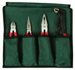 Soft Grip 4 Pc. Set Combination; Long Nose;Water Pump Pliers & Diagonal Cutter - First Tool & Supply