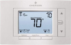 White-Rodgers - 50 to 99°F, 4 Heat, 2 Cool, Digital Programmable Multi-Stage Thermostat - 20 to 30 Volts, 1.77" Inside Depth x 1.77" Inside Height x 5-1/4" Inside Width, Horizontal Mount - First Tool & Supply