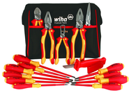 13 Piece - Insulated Tool Set with Pliers; Cutters; Xeno; Square; Slotted & Phillips Screwdrivers in Tool Box - First Tool & Supply