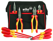 10 Piece - Insulated Pliers; Cutters; Slotted & Phillips Screwdrivers in Tool Box - First Tool & Supply