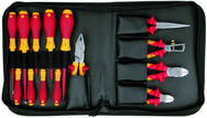 14 Piece - Insulated Pliers; Cutters; Slotted & Phillips Screwdrivers; in Zipper Carry Case - First Tool & Supply