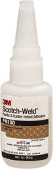 3M - 1 oz Bottle Clear Instant Adhesive - Series PR100, 10 to 30 sec Working Time, 24 hr Full Cure Time, Bonds to Cardboard, Ceramic, Fabric, Fiberglass, Foam, Glass, Leather, Metal, Paper, Plastic, Rubber, Vinyl & Wood - First Tool & Supply