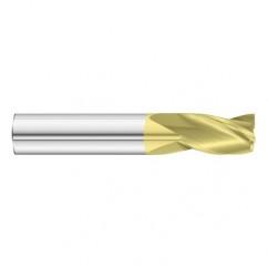 15/64 Dia. x 2-1/2 Overall Length 3-Flute Square End Solid Carbide SE End Mill-Round Shank-Center Cut-TiN - First Tool & Supply