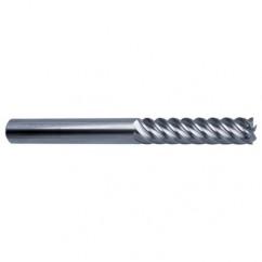 10mm Dia. - 100mm OAL - 45° Helix Bright Carbide End Mill - 6 FL - First Tool & Supply