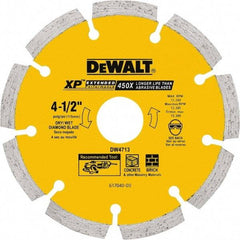 DeWALT - 5" Diam, 7/8" Arbor Hole Diam, 5 Tooth Wet & Dry Cut Saw Blade - Diamond Matrix, General Purpose Action, Standard Round Arbor - First Tool & Supply