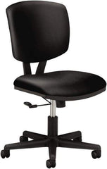 Hon - 40" High Task Chair - 25" Wide x 25-3/4" Deep, Leather Seat, Black - First Tool & Supply