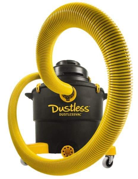 Dustless Technologies - 16 Gal Plastic Tank, Electric Powered Wet/Dry Vacuum - 5 Peak hp, 120 Volt, 11.5 Amps, 12' Hose Fitting, Cloth Filter, Accessories Included - First Tool & Supply