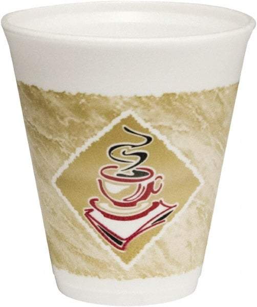 DART - Caf\xE9 G Foam Hot/Cold Cups, 12 oz - Brown,Red & White - First Tool & Supply