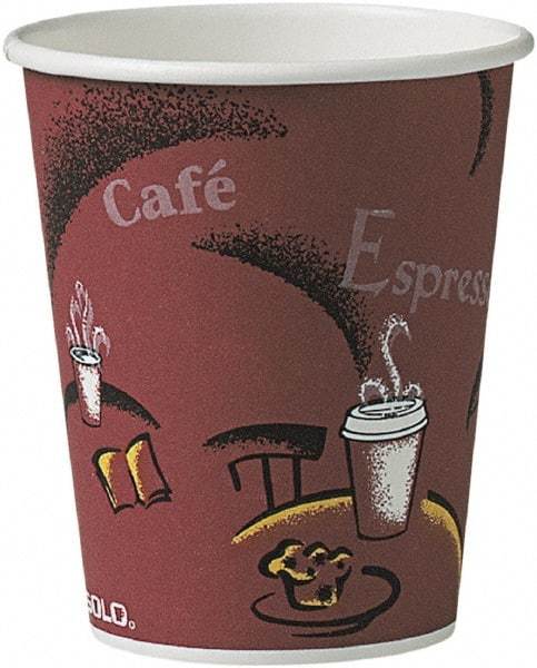 Solo - Bistro Design Hot Drink Cups, Paper, 10 oz, 300/Carton - Maroon - First Tool & Supply