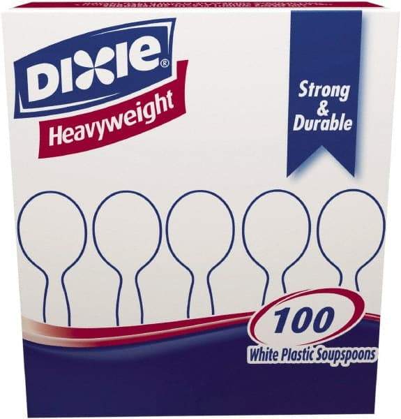 Dixie - Plastic Cutlery, Heavyweight Soup Spoons, 100/B oz - White - First Tool & Supply