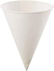 Konie - Poly-Bag Rolled-Rim Paper Cone Cups, 4 oz, 5000/Carton - White - First Tool & Supply