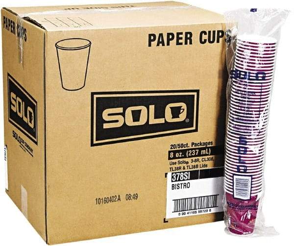 Solo - Bistro Design Hot Drink Cups, Paper, 12 oz, 50/Bag, 20 Bags/Carton - Maroon - First Tool & Supply