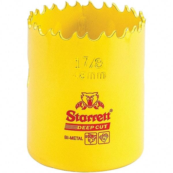 Starrett - 1-7/8" Diam, 2" Cutting Depth, Hole Saw - High Speed Steel Saw, Toothed Edge - First Tool & Supply