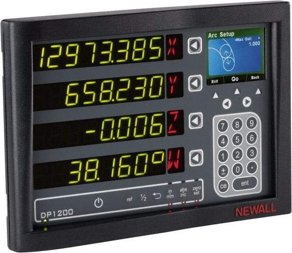 Newall - 2 Axes, Milling, Turning, Grinding & Lathe Compatible DRO Counter - LED Display, Programmable Memory - First Tool & Supply