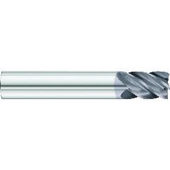 1/2 x 1/2 x 1 x 3 OAL .090 C/R 5 Flute Carbide End Mill - Round Shank-AlCrN Coated - First Tool & Supply