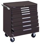 8-Drawer Roller Cabinet w/ball bearing Dwr slides - 40'' x 20'' x 34'' Brown - First Tool & Supply