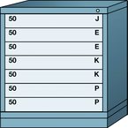 59.25 x 28.25 x 30'' (8 Drawers) - Pre-Engineered Modular Drawer Cabinet Eye-Level (150 Compartments) - First Tool & Supply