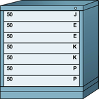 Bench-Standard Cabinet - 7 Drawers - 30 x 28-1/4 x 33-1/4" - Single Drawer Access - First Tool & Supply