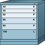 Bench-Standard Cabinet - 6 Drawers - 30 x 28-1/4 x 33-1/4" - Single Drawer Access - First Tool & Supply