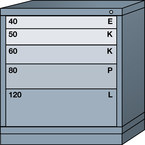 Bench-Standard Cabinet - 5 Drawers 30 x 28-1/4 x 33-1/4" - Single Drawer Access - First Tool & Supply