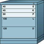 Bench-Standard Cabinet - 5 Drawers - 30 x 28-1/4 x 33-1/4" - Multiple Drawer Access - First Tool & Supply