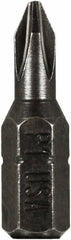 Montana - #1 Phillips Screwdriver Bit - 1/4" Hex Drive, 1" OAL - First Tool & Supply