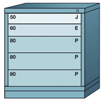 32.25 x 28.25 x 30'' (5 Drawers) - Pre-Engineered Modular Drawer Cabinet Bench Height (104 Compartments) - First Tool & Supply