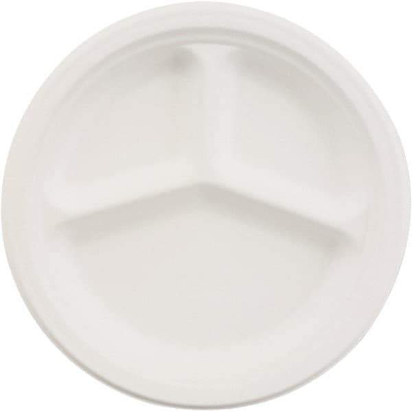 Chinet - Chinet 10-1/4" 3 Compartment Paper Plate - White - First Tool & Supply