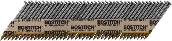 Stanley Bostitch - 12 Gauge 0.113" Shank Diam 2" Long Framing Nails for Power Nailers - Steel, Bright Finish, Smooth Shank, Angled Stick Paper Tape Collation, Round Head - First Tool & Supply