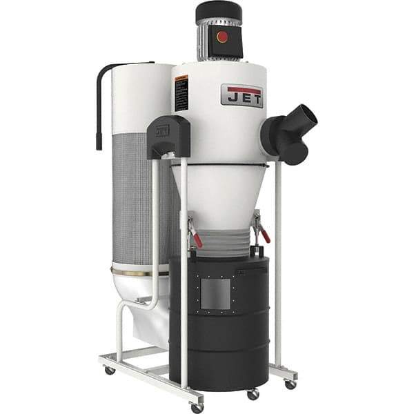 Jet - 1µm, 115 Volt Portable Dust Collector - 22" Long x 47" Deep x 67-9/16" High, 4" Connection Diam, 6,396' per min Air Flow - First Tool & Supply