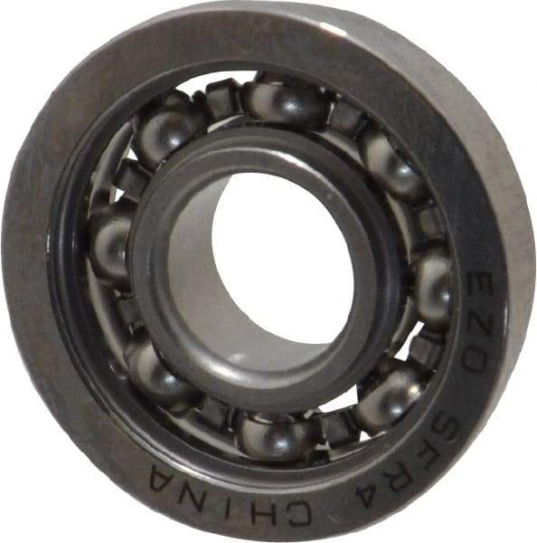 Value Collection - 1/4" Bore Diam, 5/8" OD, Open Miniature Radial Ball Bearing - 0.196" Wide, With Flange, 1 Row, Round Bore, 128 Lb Static Capacity, 335 Lb Dynamic Capacity - First Tool & Supply