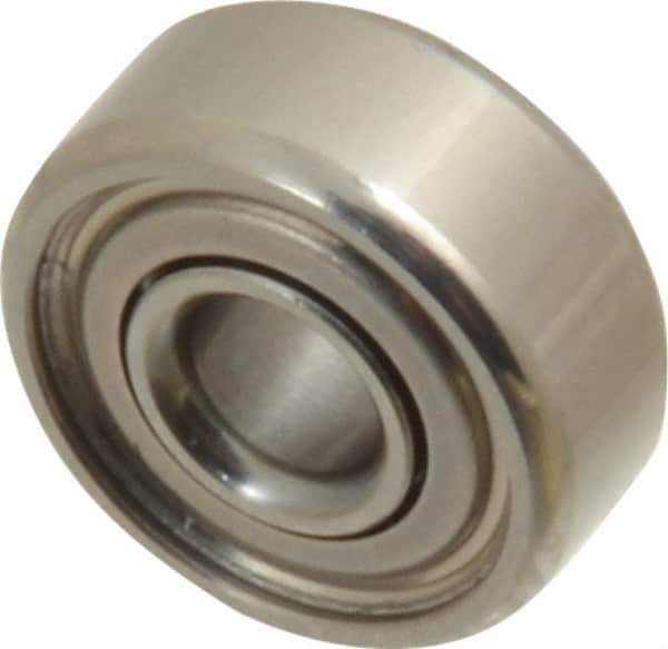 Value Collection - 1/8" Bore Diam, 3/8" OD, Double Shield Miniature Radial Ball Bearing - 5/32" Wide, 1 Row, Round Bore, 49 Lb Static Capacity, 144 Lb Dynamic Capacity - First Tool & Supply