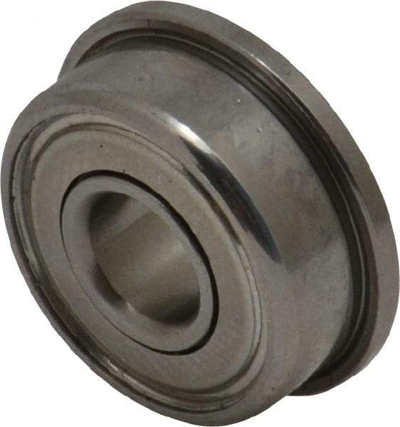 Value Collection - 1/8" Bore Diam, 3/8" OD, Double Shield Miniature Radial Ball Bearing - 9/64" Wide, With Flange, 1 Row, Round Bore, 49 Lb Static Capacity, 144 Lb Dynamic Capacity - First Tool & Supply