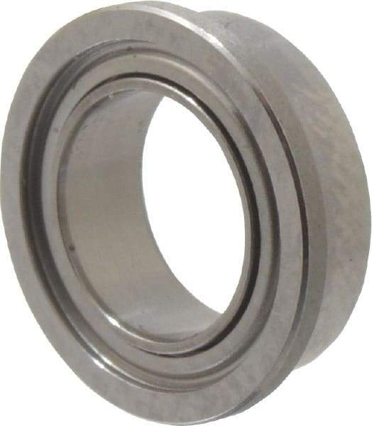 Value Collection - 1/4" Bore Diam, 3/8" OD, Double Shield Miniature Radial Ball Bearing - 1/8" Wide, With Flange, 1 Row, Round Bore, 33 Lb Static Capacity, 84 Lb Dynamic Capacity - First Tool & Supply