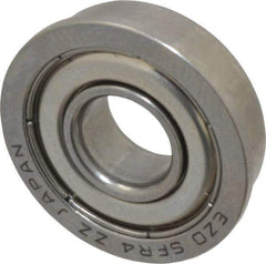 Value Collection - 1/4" Bore Diam, 5/8" OD, Double Shield Miniature Radial Ball Bearing - 0.196" Wide, With Flange, 1 Row, Round Bore, 128 Lb Static Capacity, 335 Lb Dynamic Capacity - First Tool & Supply