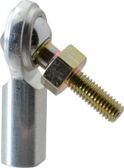 Made in USA - 3/16" ID, 5/8" Max OD, 1,210 Lb Max Static Cap, Female Spherical Rod End with Stud - 10-32 RH, Steel with Steel Raceway - First Tool & Supply