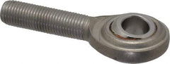 Made in USA - 3/8" ID, 1" Max OD, 3,040 Lb Max Static Cap, Plain Male Spherical Rod End - 3/8-24 RH, Stainless Steel with Stainless Steel Raceway - First Tool & Supply