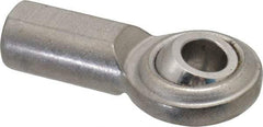 Made in USA - 5/16" ID, 7/8" Max OD, 2,100 Lb Max Static Cap, Plain Female Spherical Rod End - 5/16-24 RH, Stainless Steel with Stainless Steel Raceway - First Tool & Supply