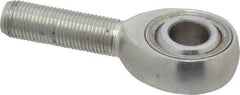 Made in USA - 1/2" ID, 1-5/16" Max OD, 16,242 Lb Max Static Cap, Plain Male Spherical Rod End - 1/2-20 RH, Alloy Steel with Steel Raceway - First Tool & Supply