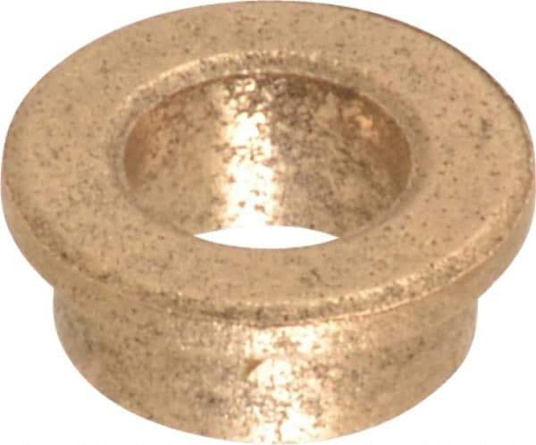 Boston Gear - 1/4" Inside x 3/8" Outside Diam, Oil Impregnated Bronze SAE-841 Flanged Sleeve Bearing - 1/2" Flange Outside Diam, 1/16" Flange Thickness, 3/16" OAL - First Tool & Supply