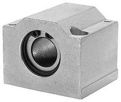 Pacific Bearing - 5/8" ID, 2-1/2" OAW x 1.938" OAL x 1-3/4" OAH Open Pillow Block - 1,470 Lb Static Cap, 2-1/8" Btw Mnt Hole Ctrs, 7/8" Base-to-Ctr Ht, Aluminum - First Tool & Supply