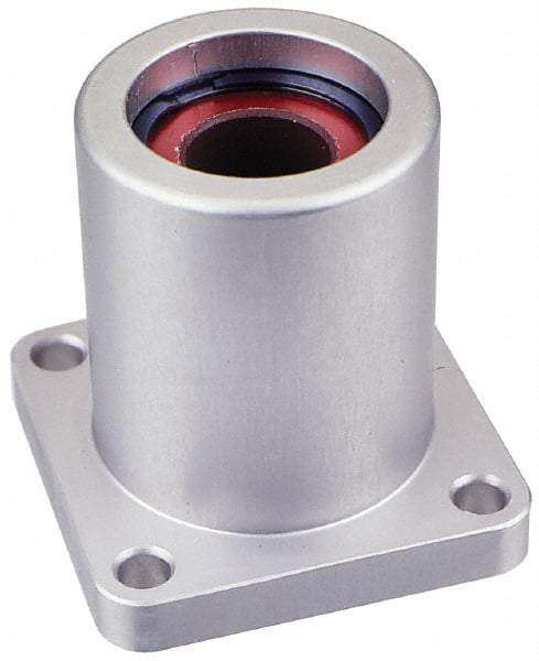 Pacific Bearing - 1" ID, 2.812" OAL x 2-3/4" OAH 4-Bolt Flange Mounted Bearing - 1,905 Lb Static Cap, 2-1/8" Btw Mnt Hole Ctrs, Aluminum - First Tool & Supply